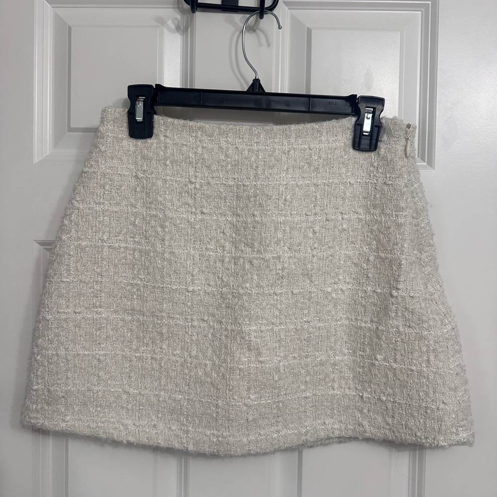 Abercrombie & Fitch Off-White Tweed Mini Skirt